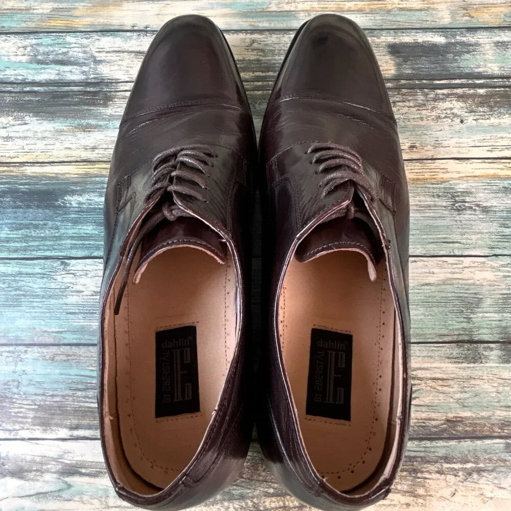 Dahlin By Eberstal Oxfords Mens 13 Brown Leather Handmade Cap Toe Dress Shoes